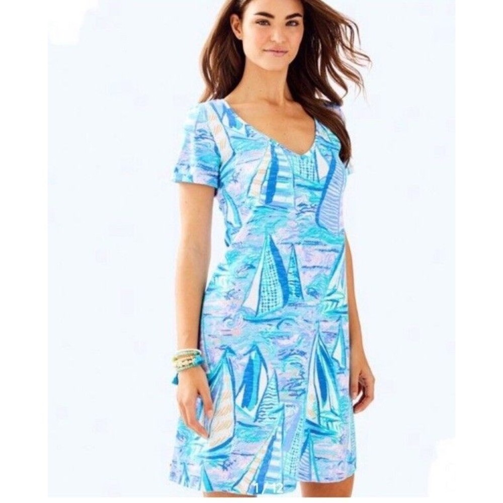 Lily Pulitzer Jessica in Lilac Verbena Aboat Time Short Sleeve Dress Sz XS